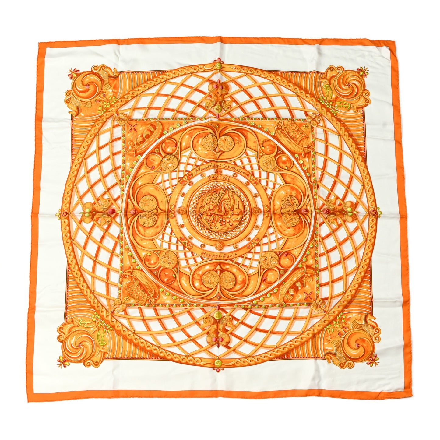 Silk Monnaies Et Symboles De Parisii Scarf 90