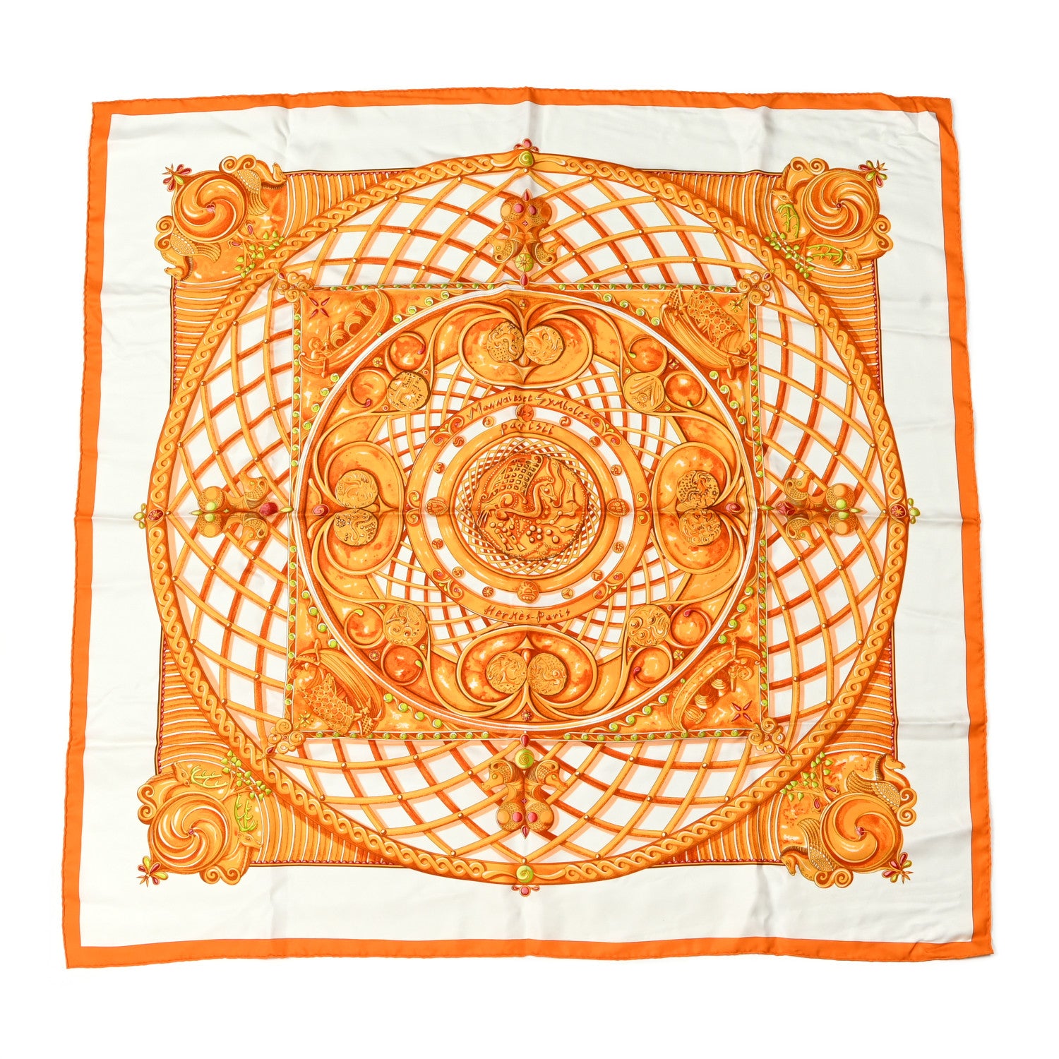 Hermes Silk Monnaies Et Symboles De Parisii Scarf 90 1 of 5