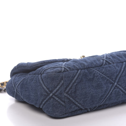 Chanel Denim Quilted Medium 19 Flap Blue 8 of 11