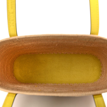 Loewe Raffia Square Mini Anagram Basket Tote Bag Natural Yellow 5 of 9