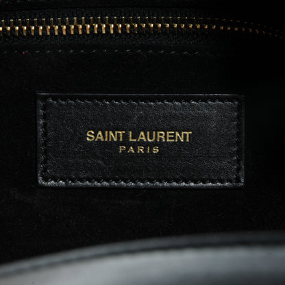 Saint Laurent Smooth Calfskin Bi-Color Duffle 12 Beige Black 6 of 8