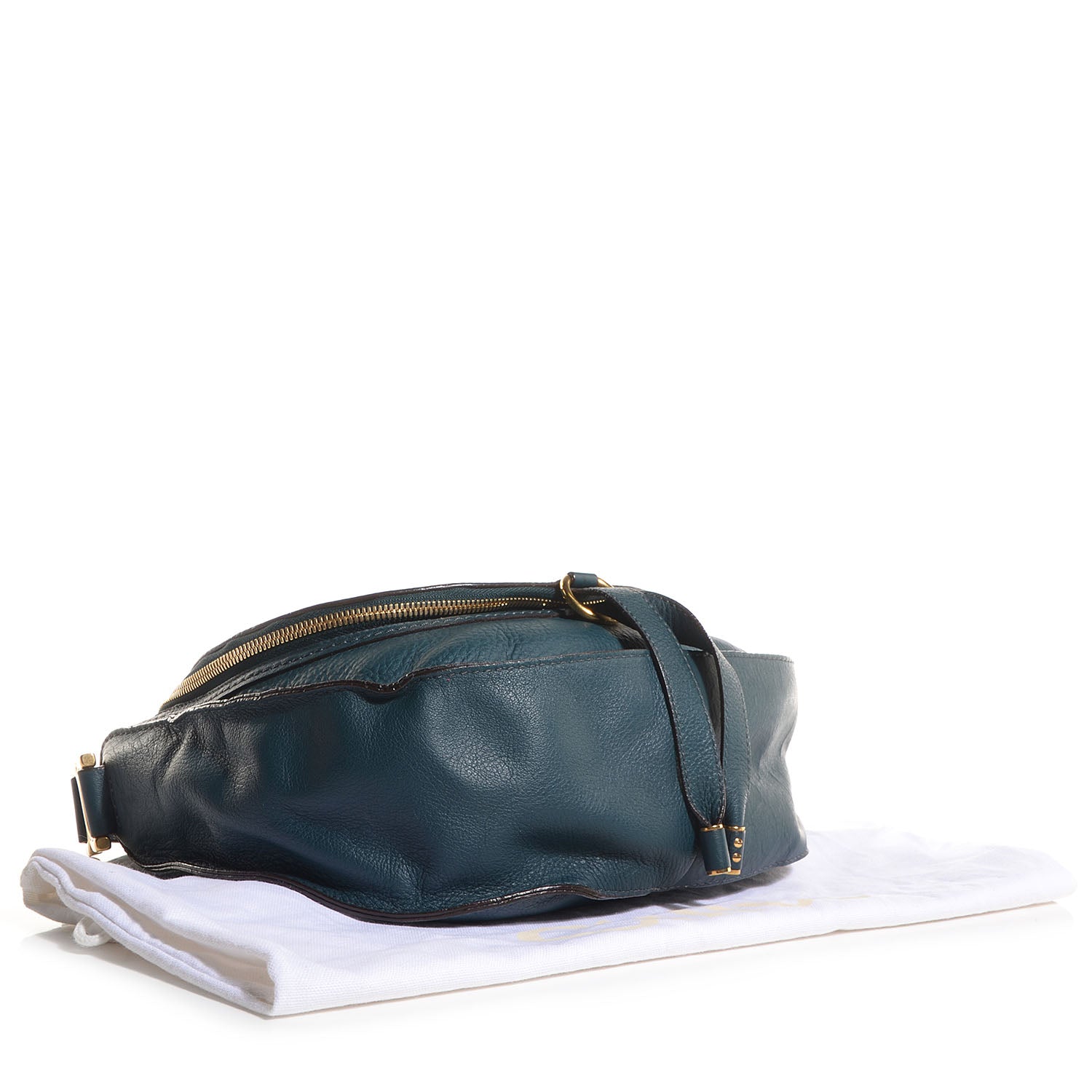 Chloe Calfskin Medium Marcie Round Crossbody Bag Teal 4 of 11
