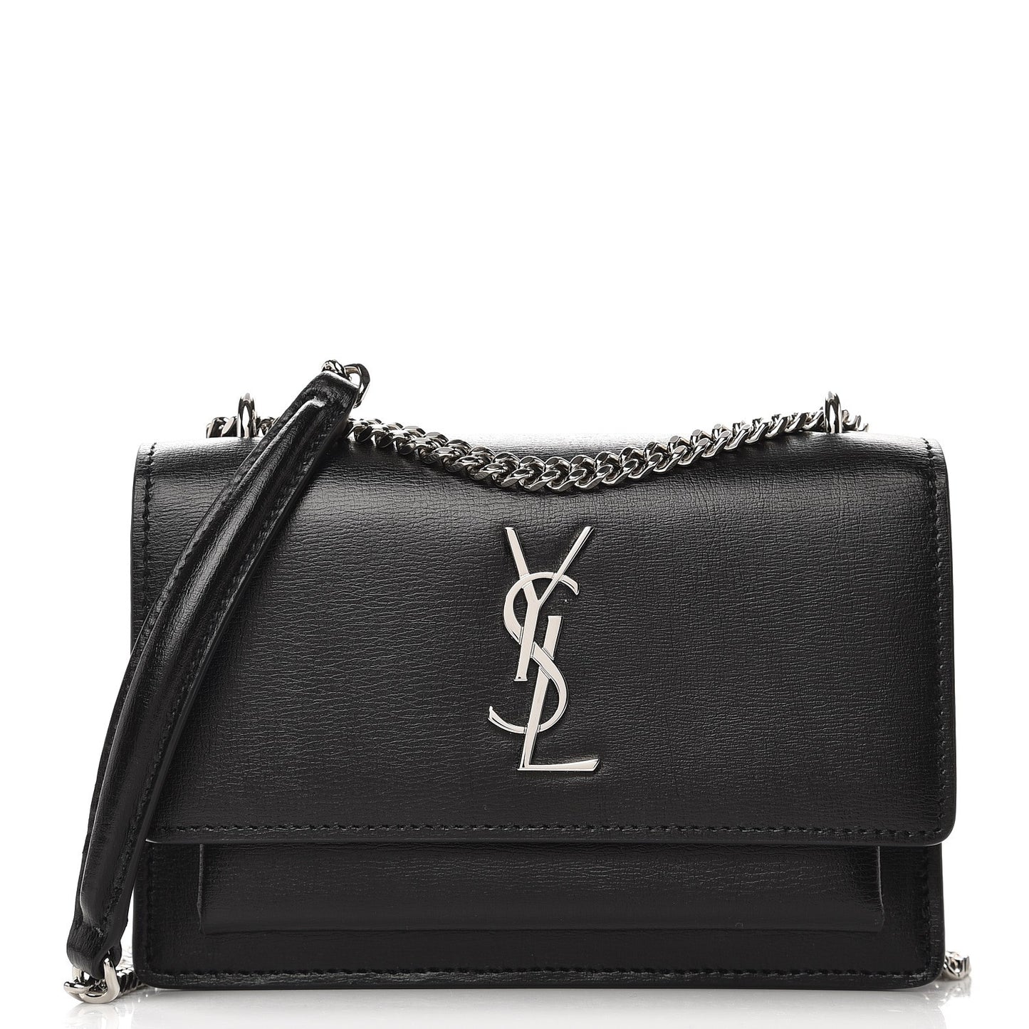 Calfskin Monogram Sunset Chain Wallet Black