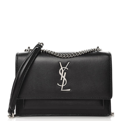 Saint Laurent Calfskin Monogram Sunset Chain Wallet Black 1 of 7