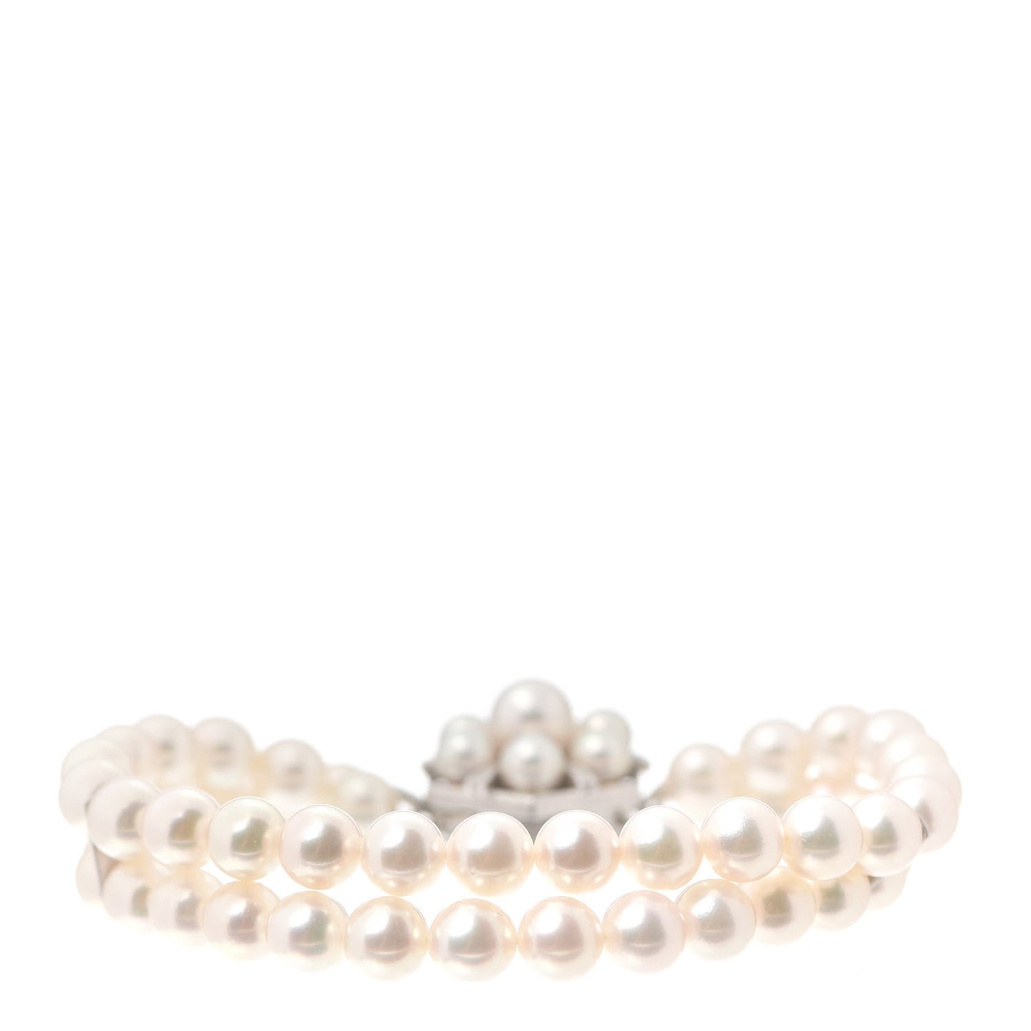 14K White Gold Akoya Pearl 6-7mm Double Strand Bracelet