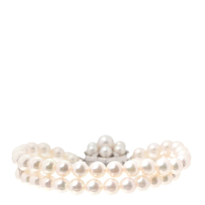 Mikimoto 14K White Gold Akoya Pearl 6-7mm Double Strand Bracelet 3 of 6