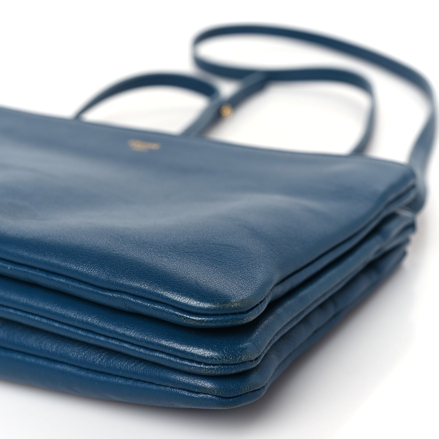 Lambskin Small Trio Crossbody Metallic Blue
