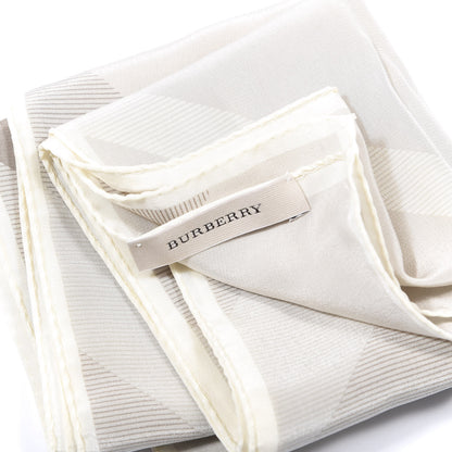 Burberry Silk Giant Check Scarf Beige 2 of 4