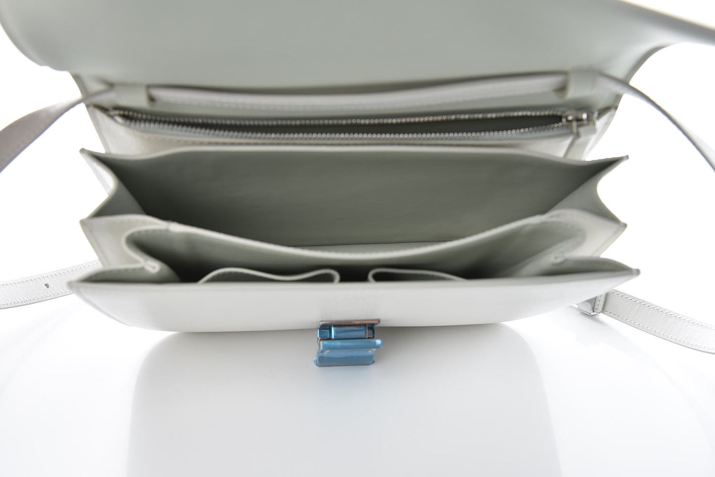 Goatskin Medium Classic Box Flap Bag White