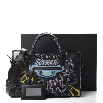 Balenciaga Agneau Graffiti All Over Classic Hardware City Black Multicolor 11 of 11