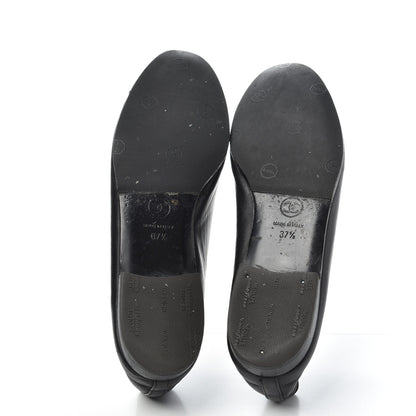 Chanel Lambskin Patent Cap Toe Ballerina Flats 37.5 Black 6 of 10