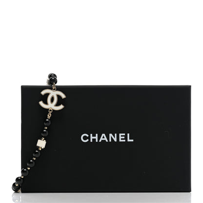 Chanel Resin Bead CC Long Necklace Gold Black White 6 of 6
