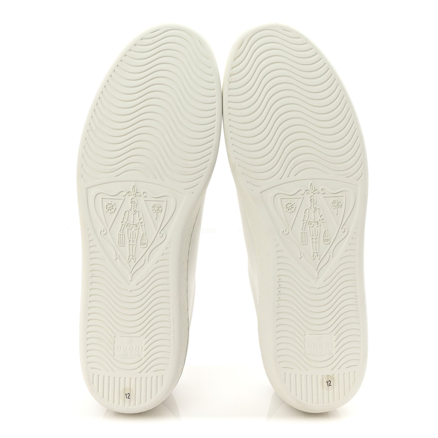 Calfskin Interlocking G Perforated Mens Ace Sneakers 12 White Grey Sky