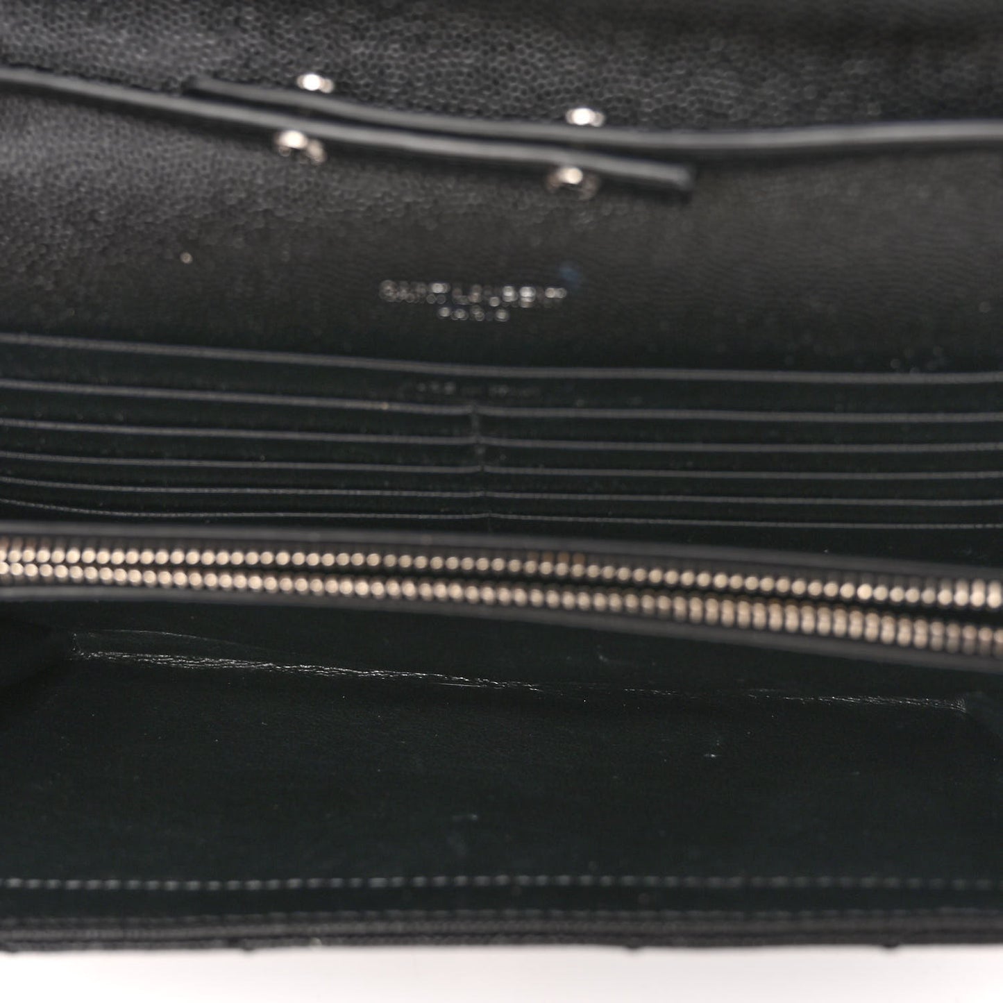 Grain De Poudre Matelasse Chevron Monogram Chain Wallet Black