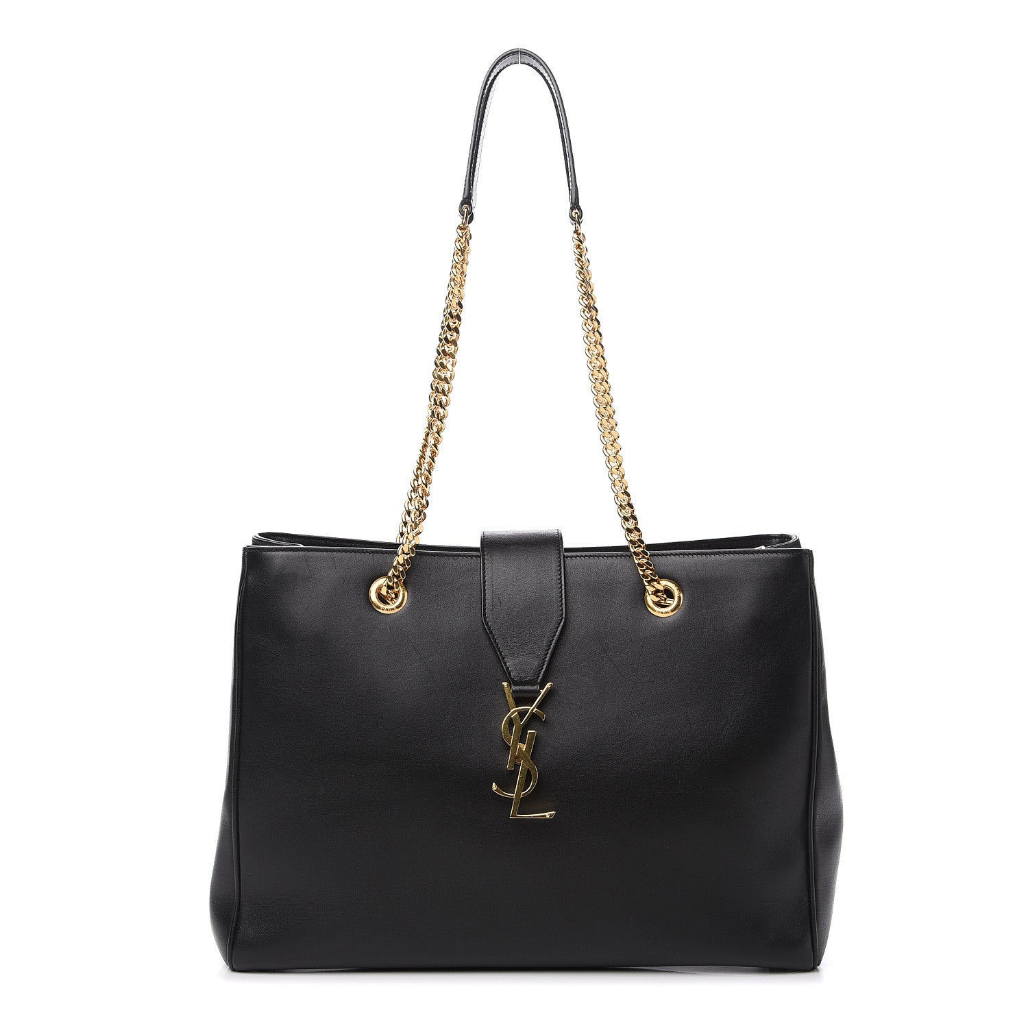 Saint Laurent Calfskin Classic Monogram Shopping Bag Black 1 of 13
