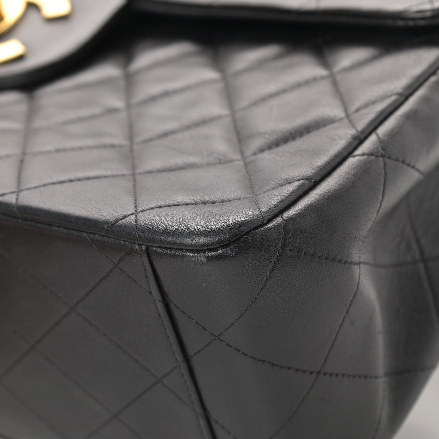 Lambskin Quilted XL Jumbo Single Flap Black