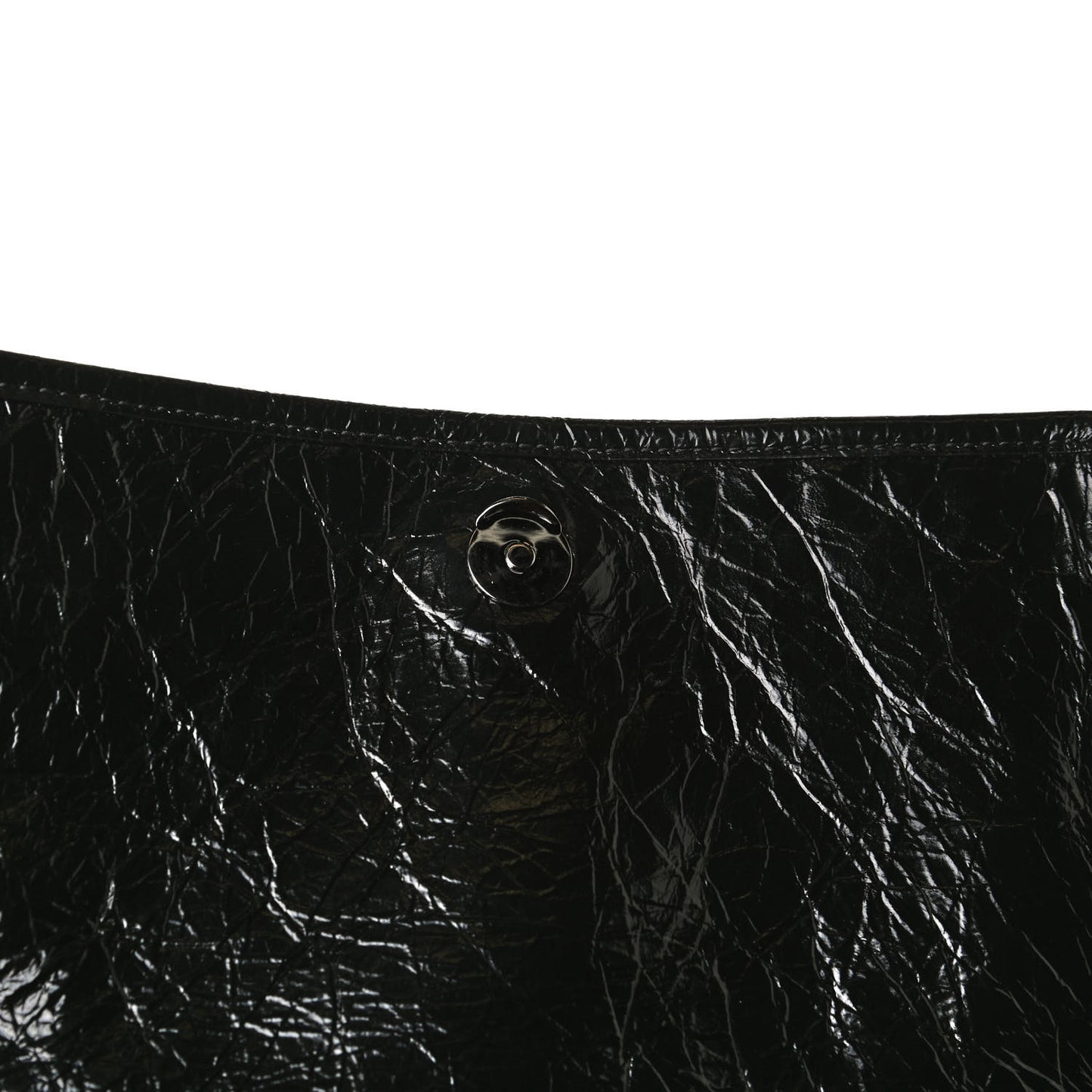 Crinkled Calfskin Matelasse Monogram Medium Niki Chain Satchel Black