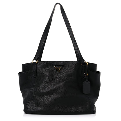 Prada Vitello Daino Shoulder Bag Black 1 of 13