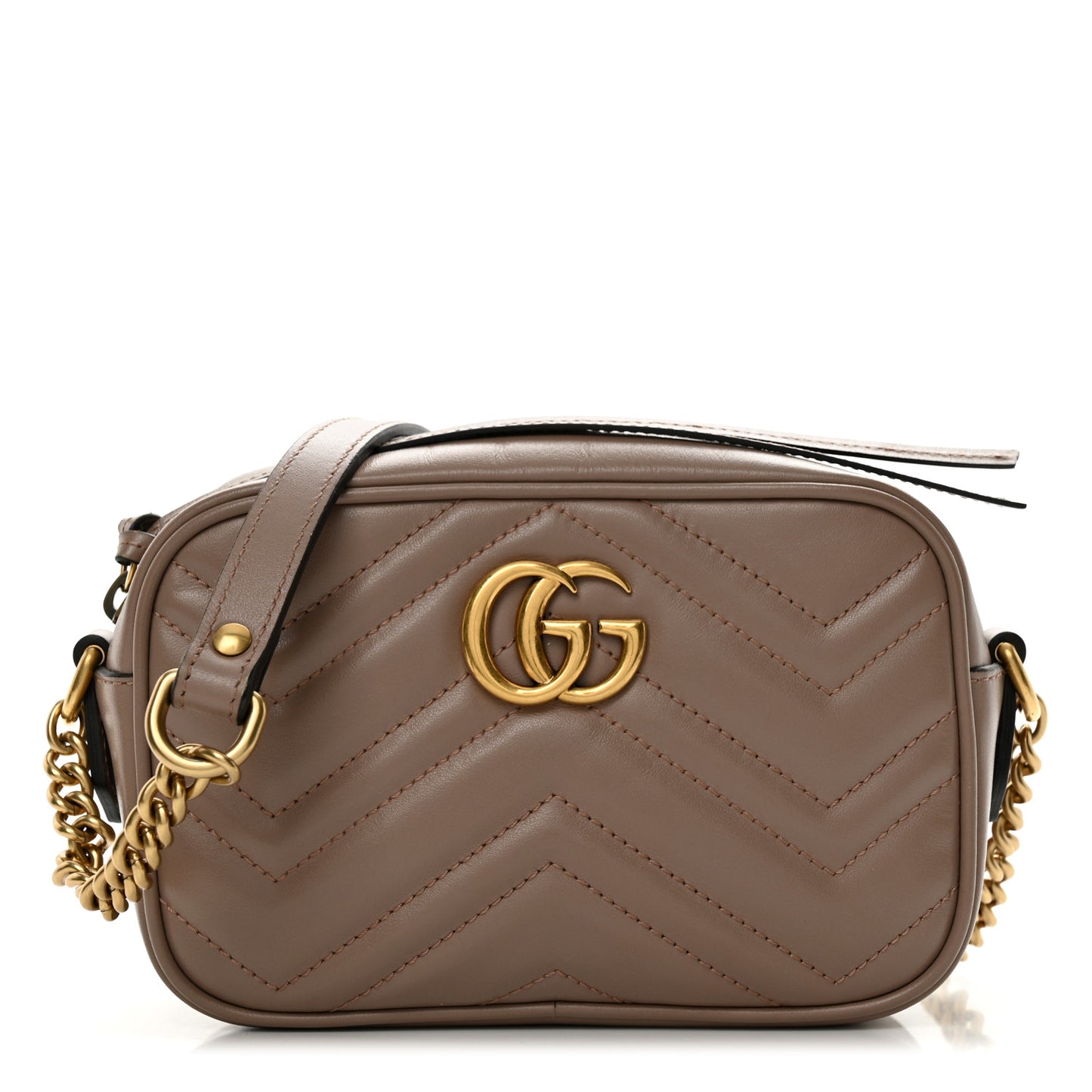 Calfskin Matelasse Mini GG Marmont Chain Shoulder Bag Porcelain Rose