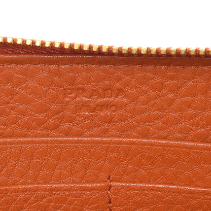 Prada Vitello Daino Zip Around Wallet Papaya 8 of 10