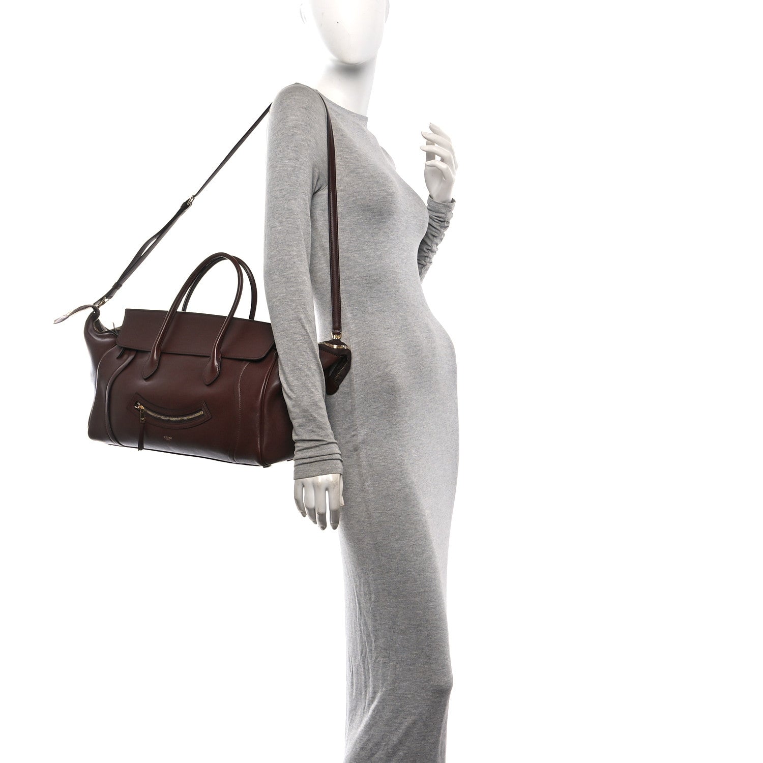 Celine Supple Shiny Lambskin Medium Smiling New Luggage Brick 2 of 9