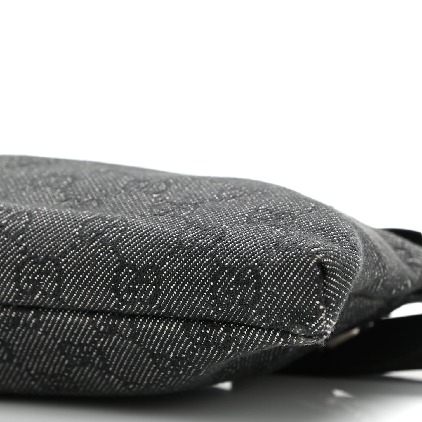 Denim Monogram Double Pocket Belt Bag Black