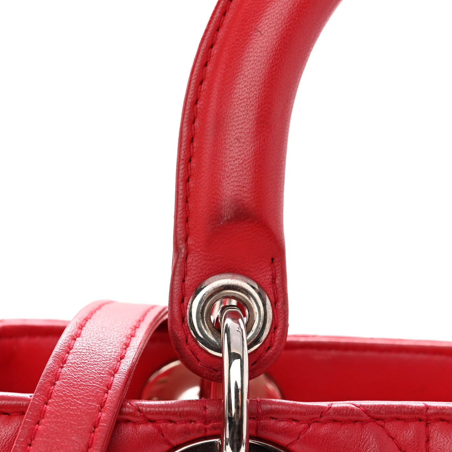 Lambskin Cannage Medium Lady Dior Red
