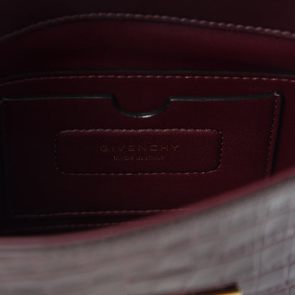 Givenchy Calfskin Crocodile Embossed Small Eden Burgundy 8 of 9