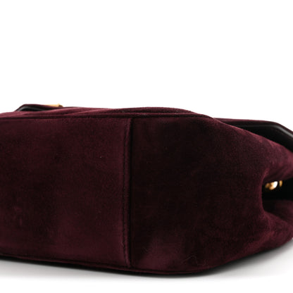 Saint Laurent Suede Chevron Quilted Medium LouLou Smoky Burgundy 11 of 12