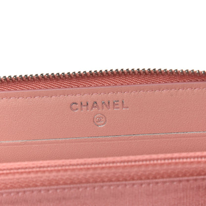 Chanel Lurex Canvas Deauville Medium Zip Around Wallet Pink 6 of 11