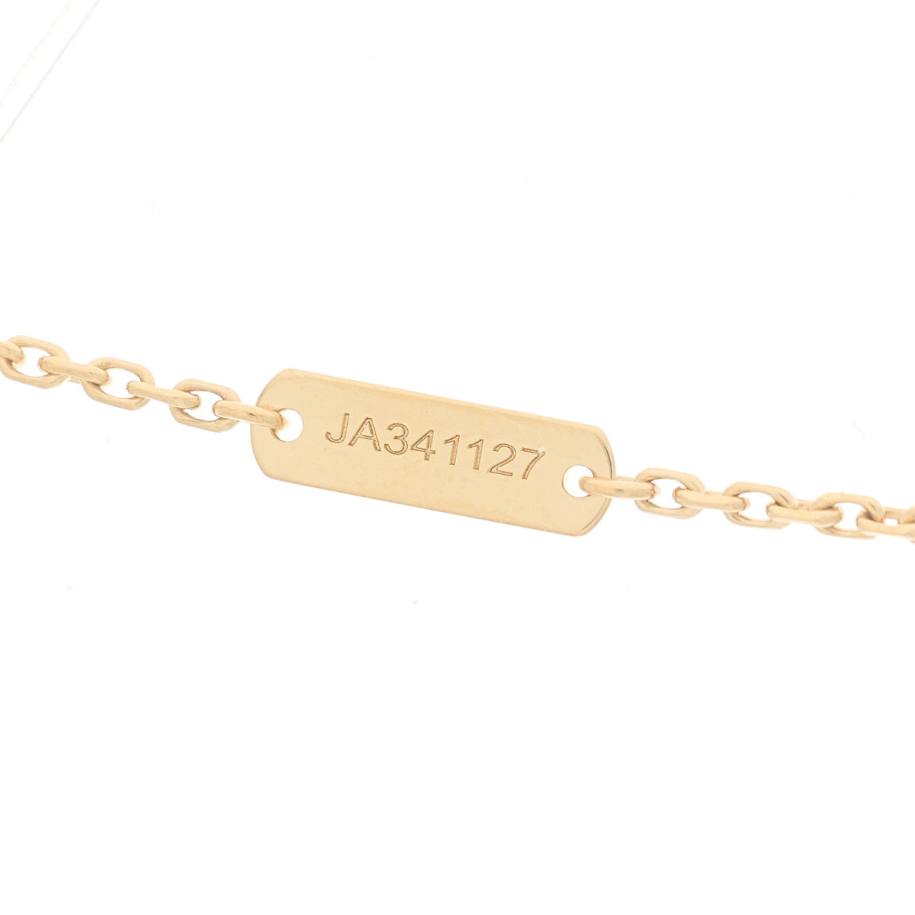 18K Yellow Gold Diamond Yellow Mother of Pearl Vintage Alhambra Pendant Necklace