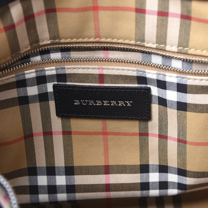 Burberry Derby Calfskin House Check Medium Banner Tote Black 5 of 10