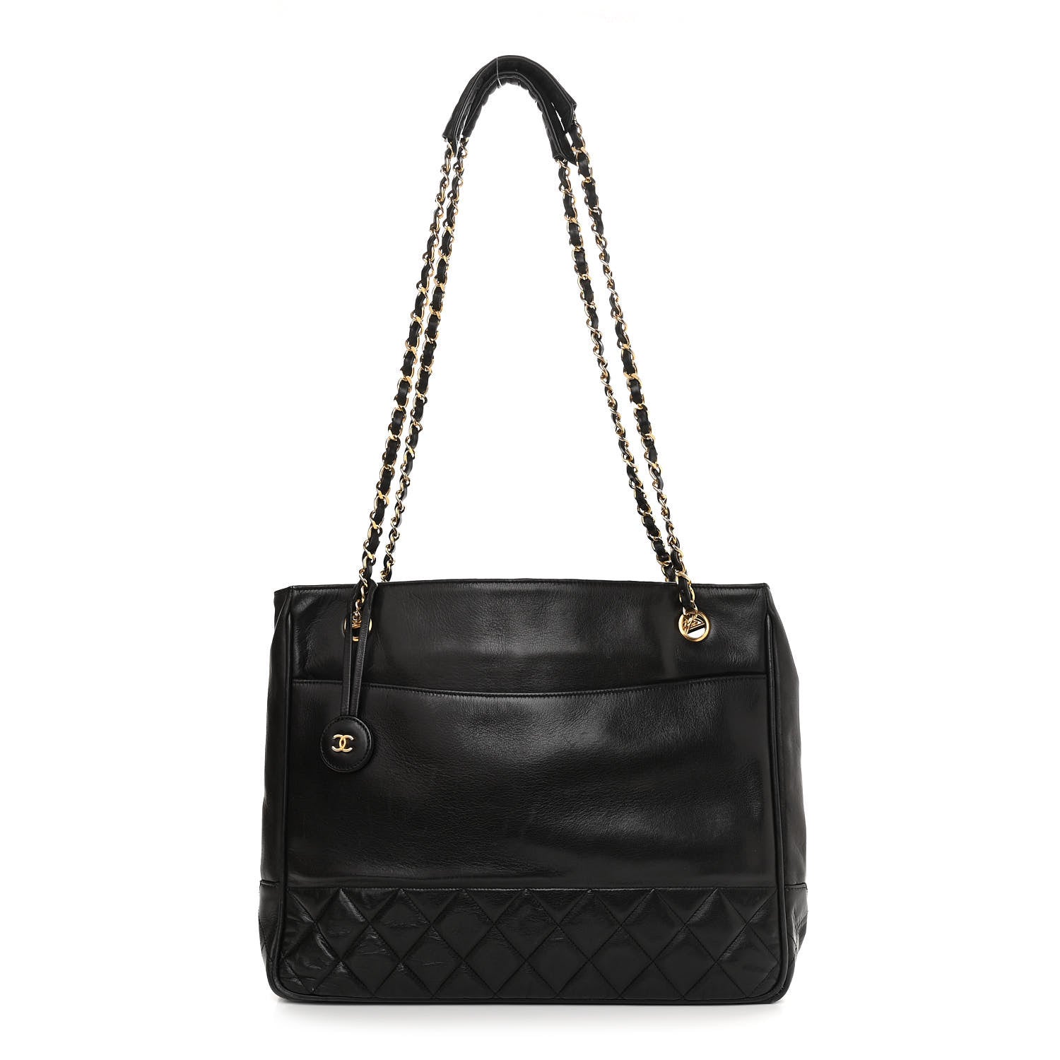 Chanel Lambskin Quilted Shopping Tote Black 1 of 18