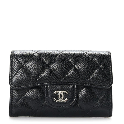 Chanel Caviar Quilted Flap Card Holder Wallet Black 1 of 8