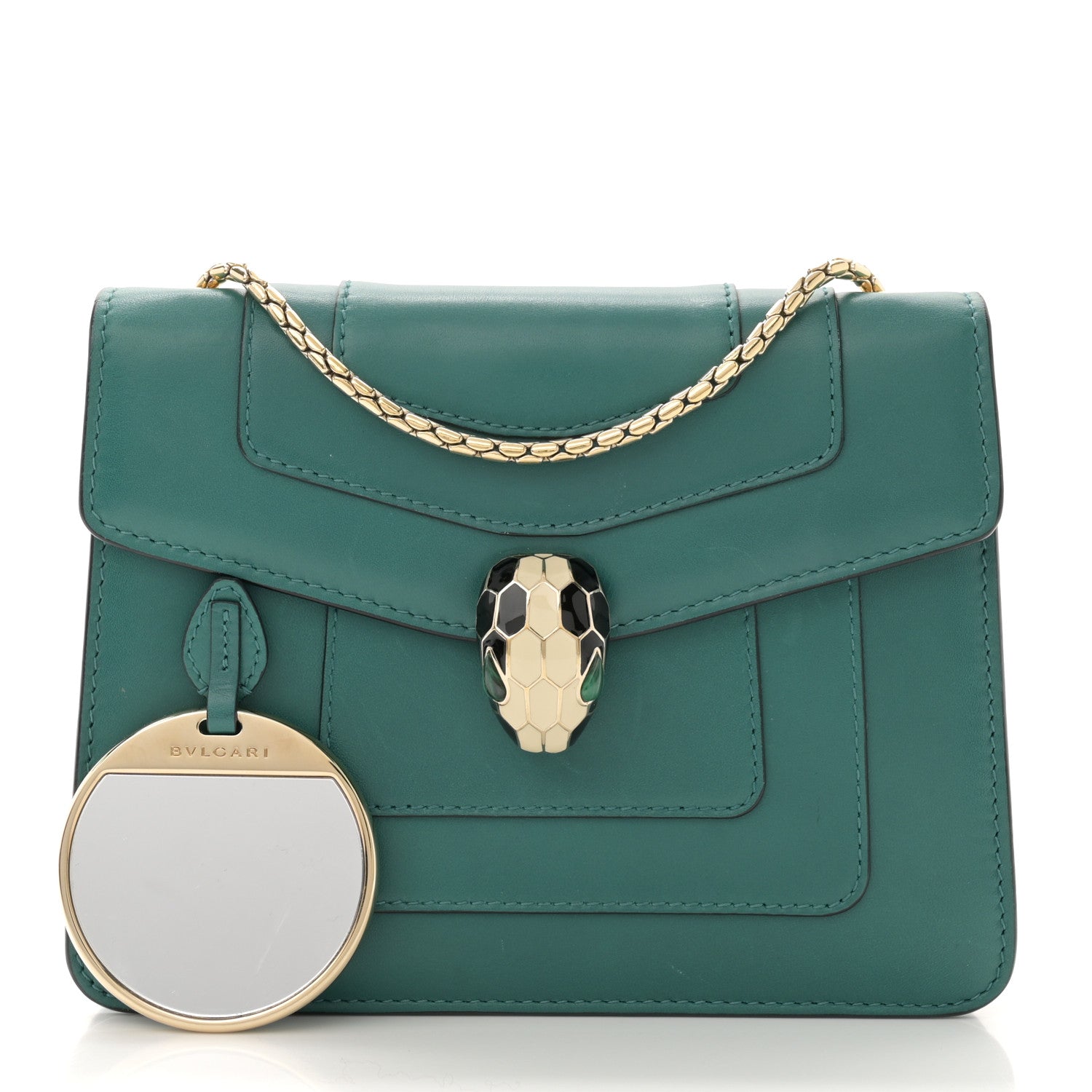 Bulgari Calfskin Serpenti Forever Crossbody Bag Emerald Green 3 of 13