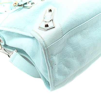 Balenciaga Chevre Silver Metallic Edge Hardware City Bleu Maldives 9 of 10