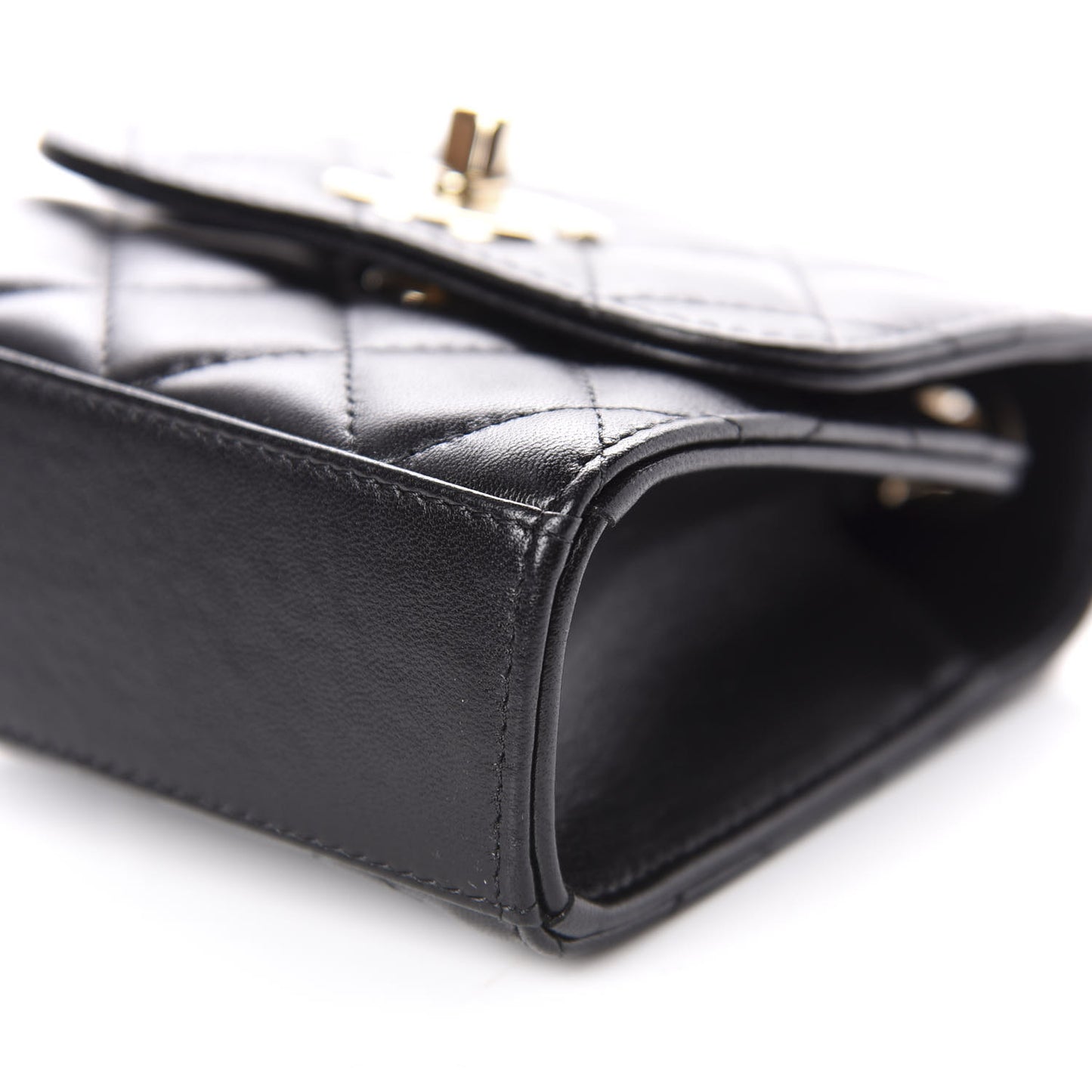 Lambskin Quilted Mini Trendy CC Chain Wallet Black