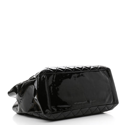 Chanel Patent Quilted Grand Shopping Tote GST Black 4 of 11