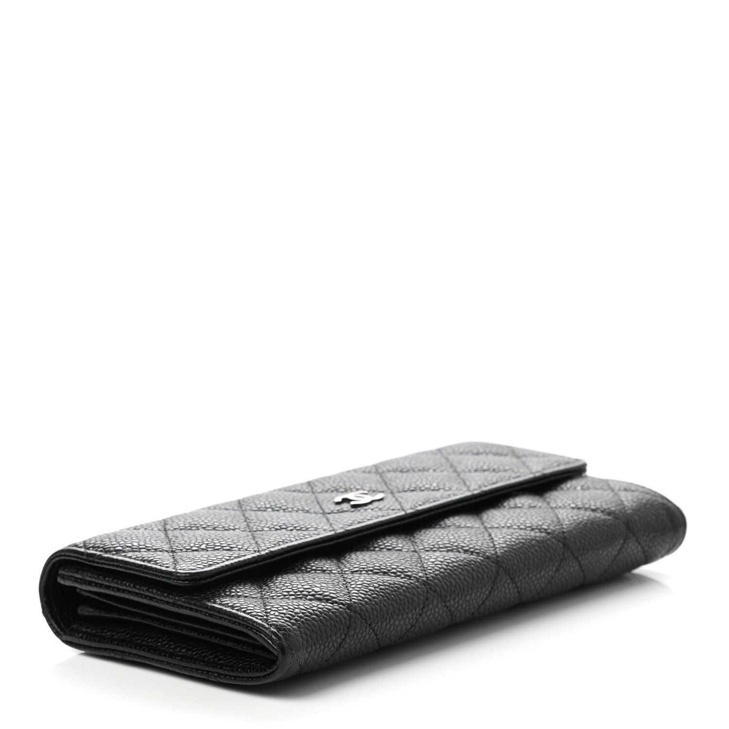 Chanel Caviar Quilted Large Gusset Flap Wallet Black 4 of 8