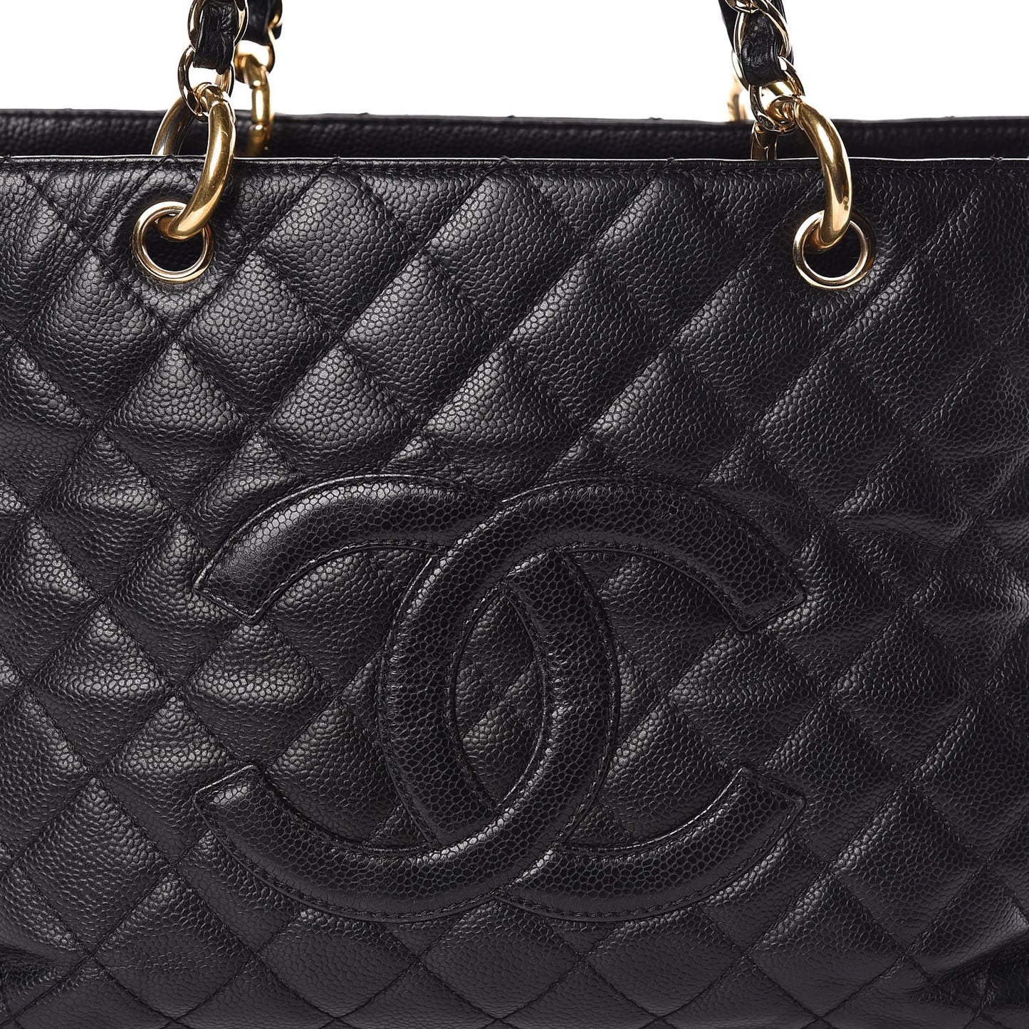 Caviar Quilted Grand Shopping Tote GST Black