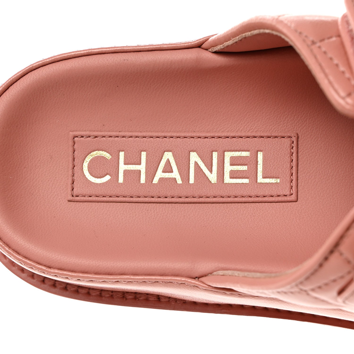 Chanel Lambskin Quilted Velcro Dad Chain CC Slide Sandals 36 Pink 6 of 9