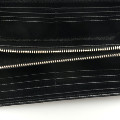 Saint Laurent Grain De Poudre Matelasse Chevron Monogram Flap Wallet Black 5 of 6