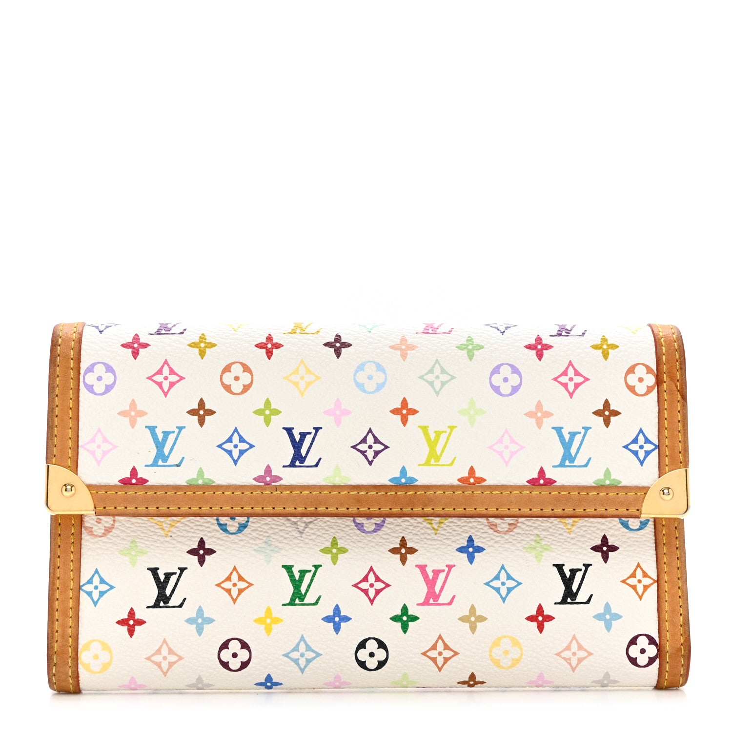 Louis Vuitton Monogram Multicolor Porte Tresor International Wallet White 1 of 7