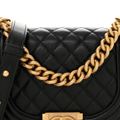 Chanel Caviar Quilted Small Boy Messenger Bag Black 8 of 12