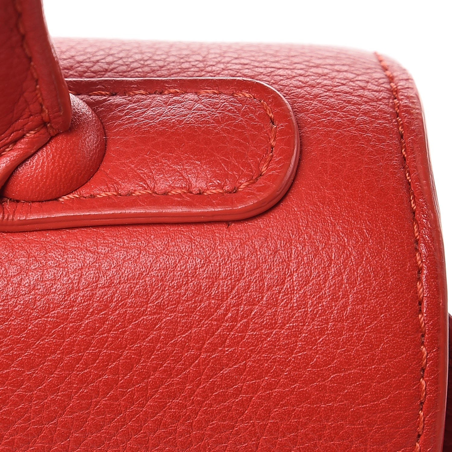 Delvaux Grained Calfskin Mini Brillant Satchel Rouge Gorge 10 of 10