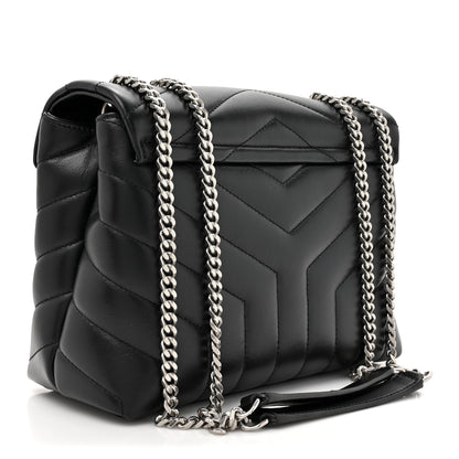 Saint Laurent Calfskin Y Quilted Monogram Small Loulou Chain Satchel Black 3 of 11