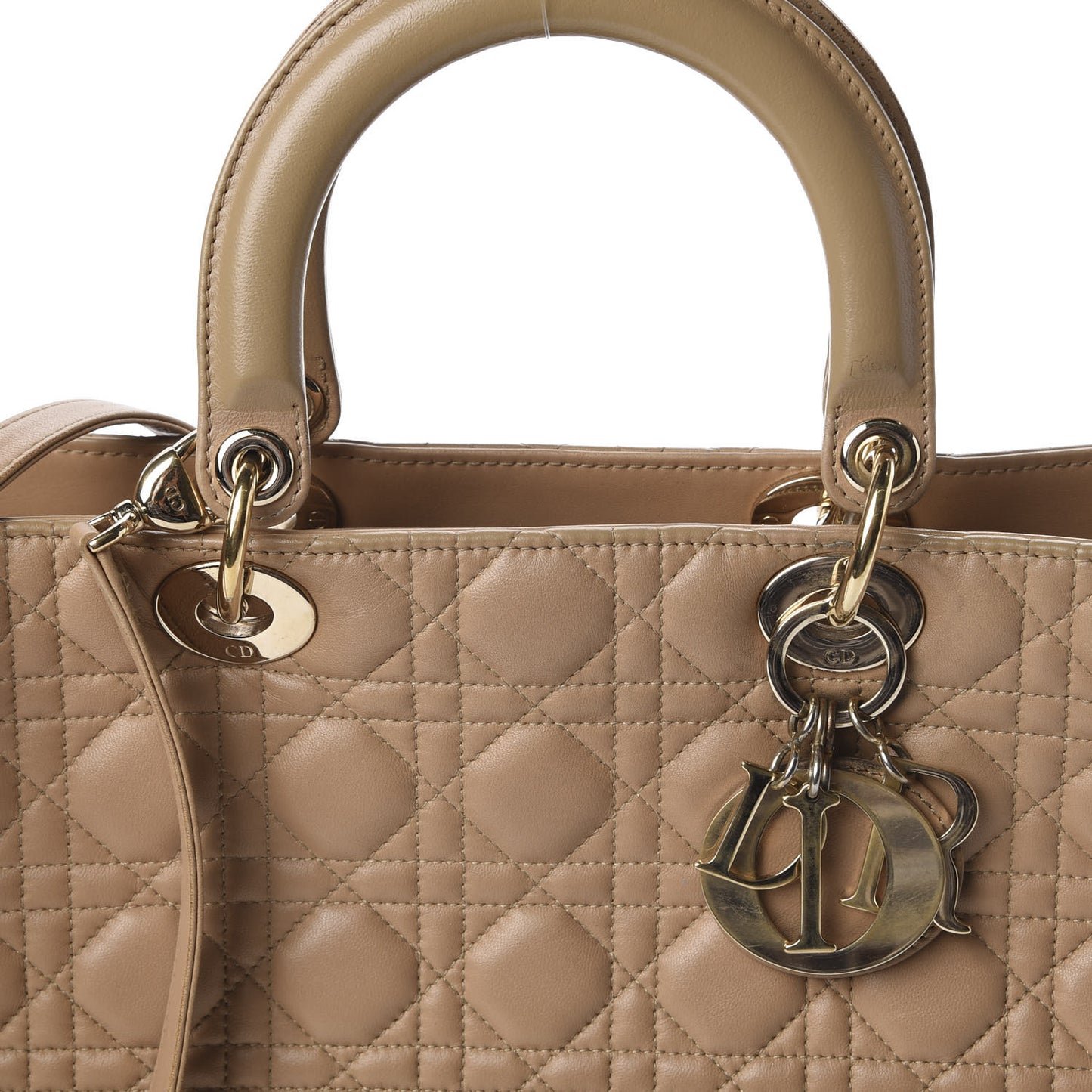 Lambskin Cannage Large Lady Dior Beige