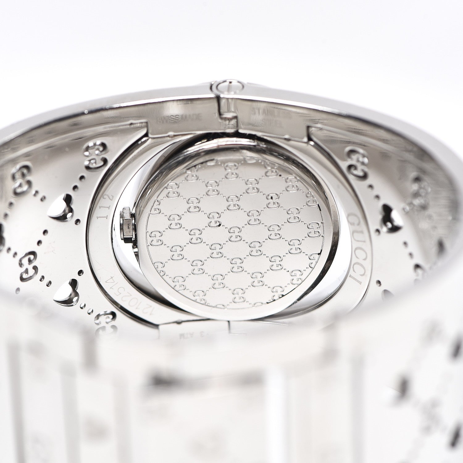 Gucci Stainless Steel Mother of Pearl 33mm Twirl Heart Quartz Watch 4 of 5