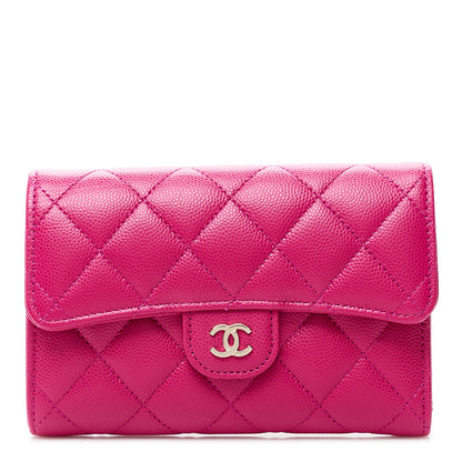 Chanel Caviar Quilted Medium Flap Wallet Fuchsia 1 of 12
