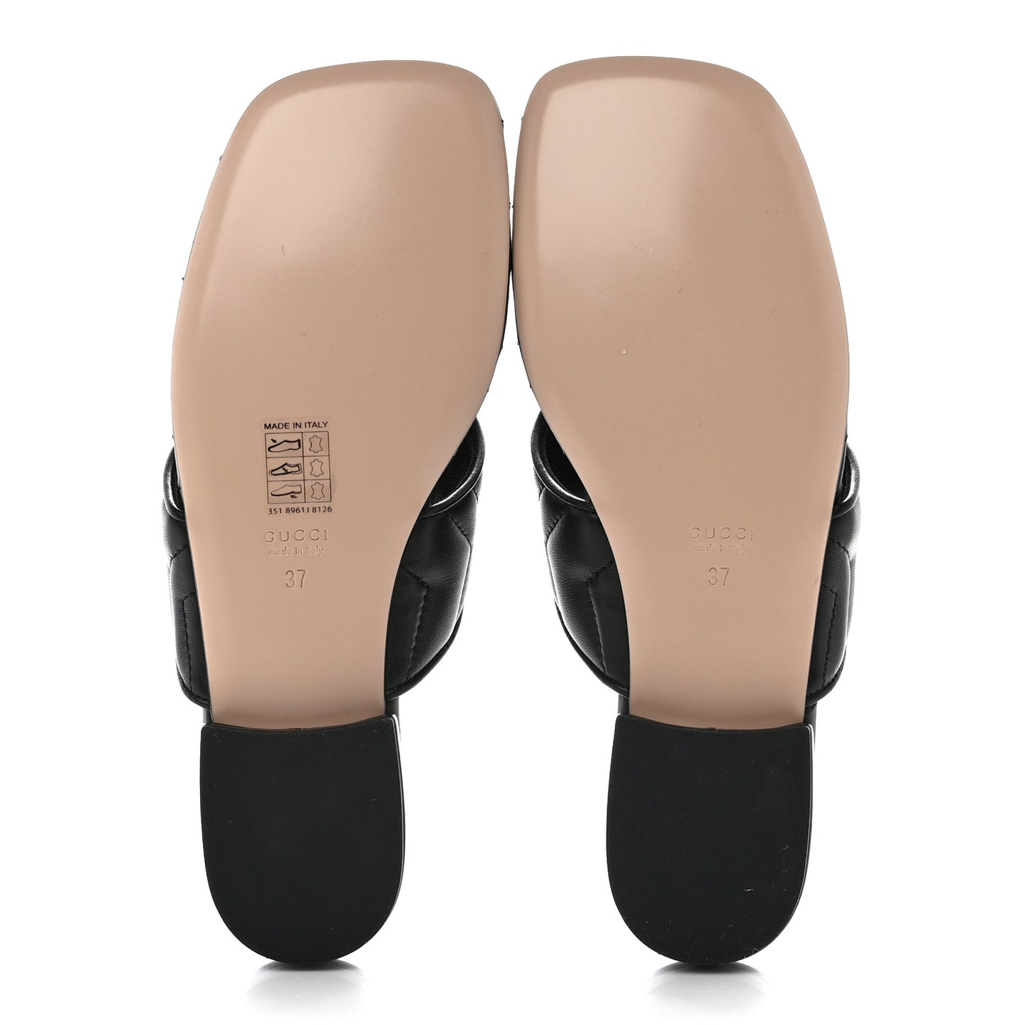 Nappa Charlotte Double G Marmont Thong Sandals 37 Black